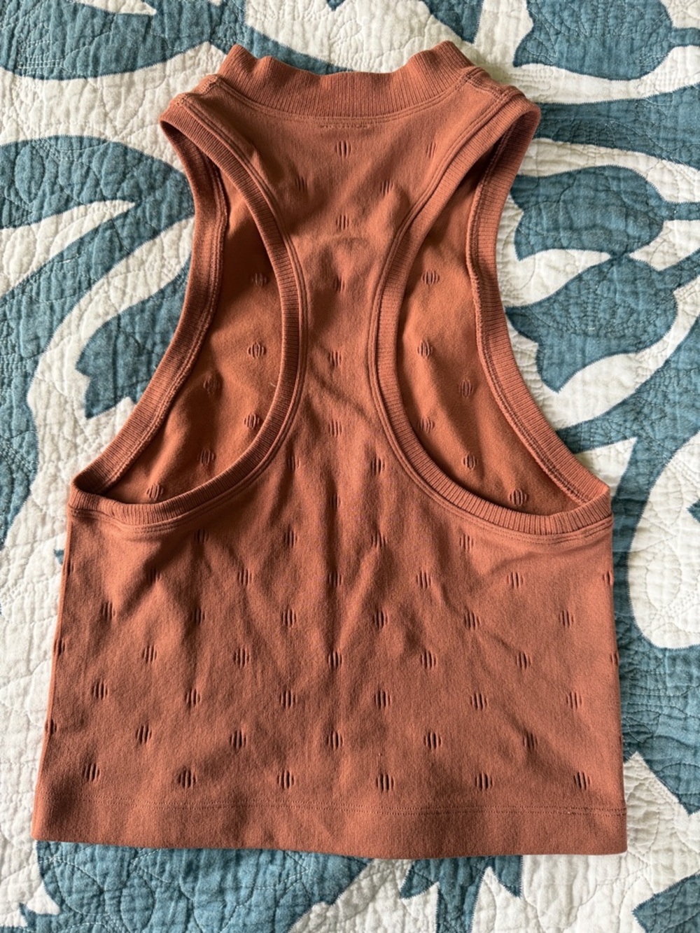 Fabletics Rust Terracotta High-Neck Ribbed Tank - Picture 2 of 2